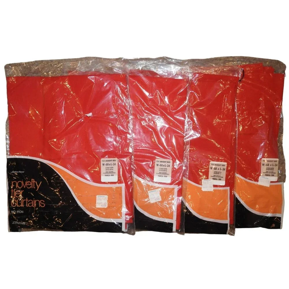 (4) NEW Vintage JC Penney Novelty Tier Curtains 68